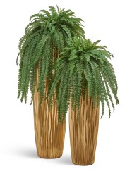 Кашпо TREEZ Effectory Metal Высокий конус Design Wave Сусальное золото д-42, в-141 см