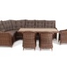 "Бергамо" обеденная группа угловая из искусственного ротанга, цвет коричневый