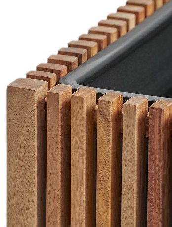 Кашпо TREEZ Effectory Rail Низкий дивайдер тёмное дерево 86x33, в-50 см