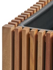 Кашпо TREEZ Effectory Rail Низкий дивайдер тёмное дерево 86x33, в-50 см