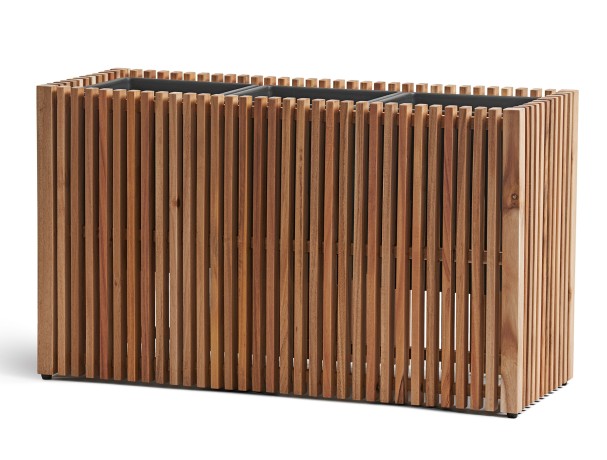 Кашпо TREEZ Effectory Rail Низкий дивайдер тёмное дерево 86x33, в-50 см