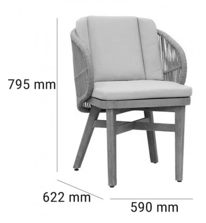 Кресло обеденное деревянное с подушками