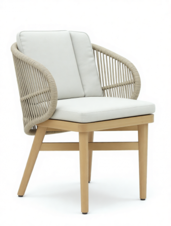 Кресло обеденное деревянное с подушками