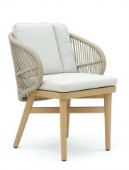 Кресло обеденное деревянное с подушками