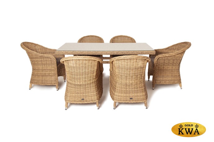 "Эспрессо" обеденная группа плетеная, цвет соломенный