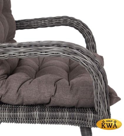 "Толедо" кресло плетеное с подушками, цвет графит