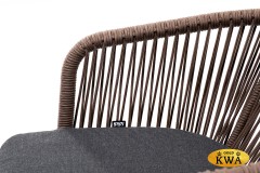 &quot;Марсель&quot; стул плетеный из роупа, основание дуб, роуп коричневый круглый, ткань темно-серая