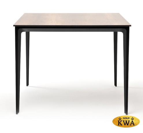 "Малага" обеденный стол из HPL 90х90см, цвет "дуб", каркас черный