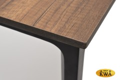 "Малага" обеденный стол из HPL 90х90см, цвет "дуб", каркас черный