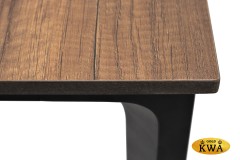 "Малага" обеденный стол из HPL 90х90см, цвет "дуб", каркас черный