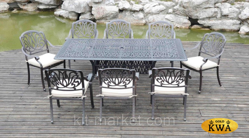 Обеденная группа из литого алюминия Louis VIII