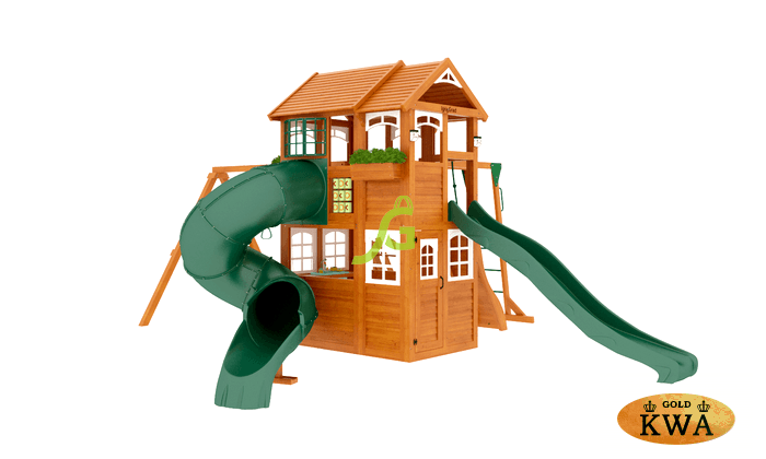 Детская площадка для дачи Клубный домик 2 с трубой и рукоходом Luxe