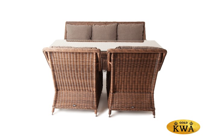 "Гляссе" обеденная группа из искусственного ротанга, цвет коричневый