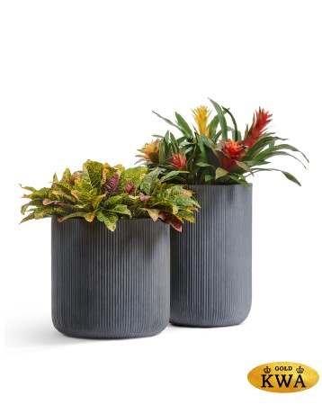 Кашпо Treez Ergo Jet Высокий цилиндр Дымчато-серый бетон в-55, д-37 см