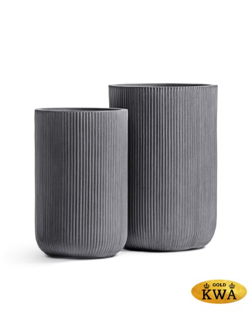 Кашпо Treez Ergo Jet Высокий цилиндр Дымчато-серый бетон в-55, д-37 см