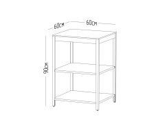 Угловой стол разделочный Lounge D-15, 60 см, черный/серый каспий