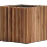 Кашпо TREEZ Effectory Rail Куб тёмное дерево 33х33, в-33 см