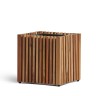 Кашпо TREEZ Effectory Rail Куб тёмное дерево 33х33, в-33 см