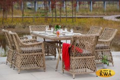 &quot;Латте&quot; обеденная группа плетеная, цвет соломенный