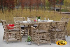 &quot;Латте&quot; обеденная группа плетеная, цвет соломенный