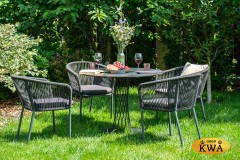 "Диего" обеденный стол из HPL круглый Ø115см, цвет "серый гранит"