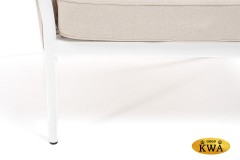 &quot;Касабланка&quot; кресло плетеное из роупа, каркас алюминий белый, роуп бежевый 20мм, ткань бежевая