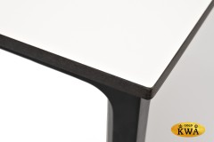 "Малага" обеденный стол из HPL 90х90см, цвет молочный, каркас черный