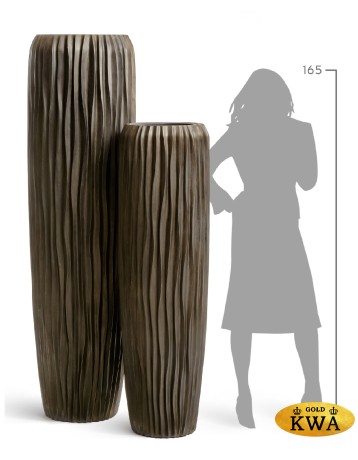 Кашпо TREEZ Effectory Metal Высокий конус Giant Design Wave Чернёная бронза д-42, в-141 см 1/1