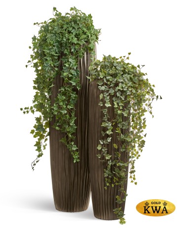 Кашпо TREEZ Effectory Metal Высокий конус Giant Design Wave Чернёная бронза д-42, в-141 см 1/1