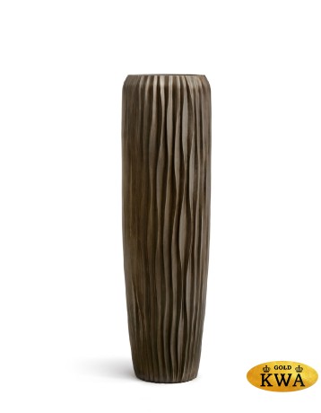 Кашпо TREEZ Effectory Metal Высокий конус Giant Design Wave Чернёная бронза д-42, в-141 см 1/1