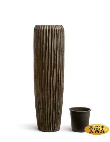 Кашпо TREEZ Effectory Metal Высокий конус Giant Design Wave Чернёная бронза д-42, в-141 см 1/1