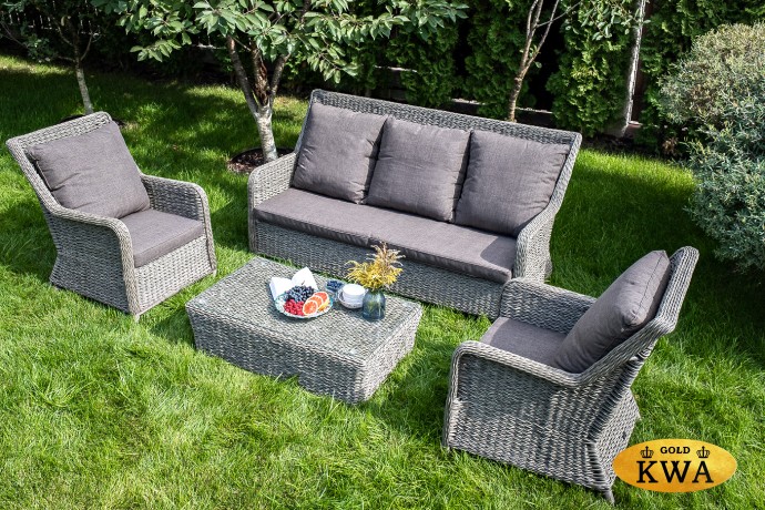 "Гляссе" кресло плетеное из искусственного ротанга (гиацинт), цвет графит