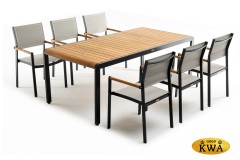 Обеденный стол из алюминия MAYA 200 см темный графит  Joygarden