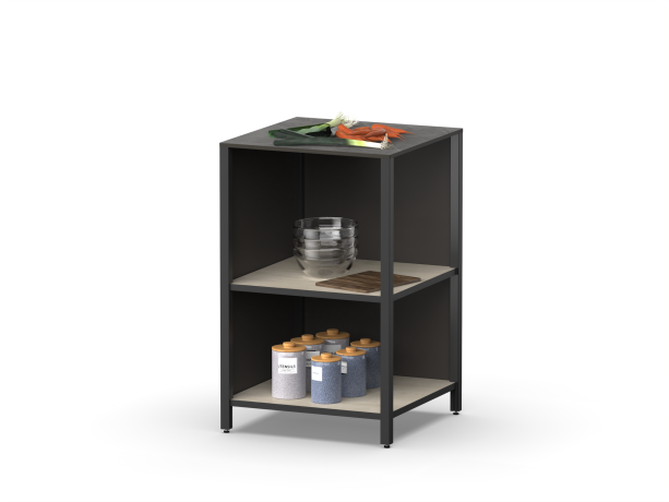 Угловой стол разделочный Lounge D-15, 60 см, дуб сонома/черный мрамор