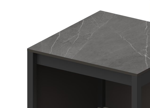 Угловой стол разделочный Lounge D-15, 60 см, дуб сонома/черный мрамор