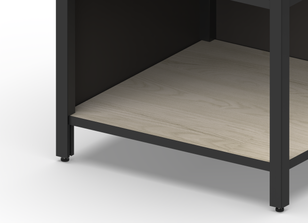 Угловой стол разделочный Lounge D-15, 60 см, дуб сонома/черный мрамор