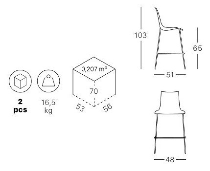 Стул полубарный пластиковый