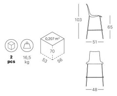 Стул полубарный пластиковый