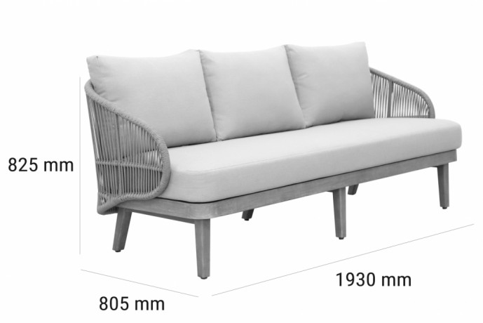 Диван плетеный трехместный