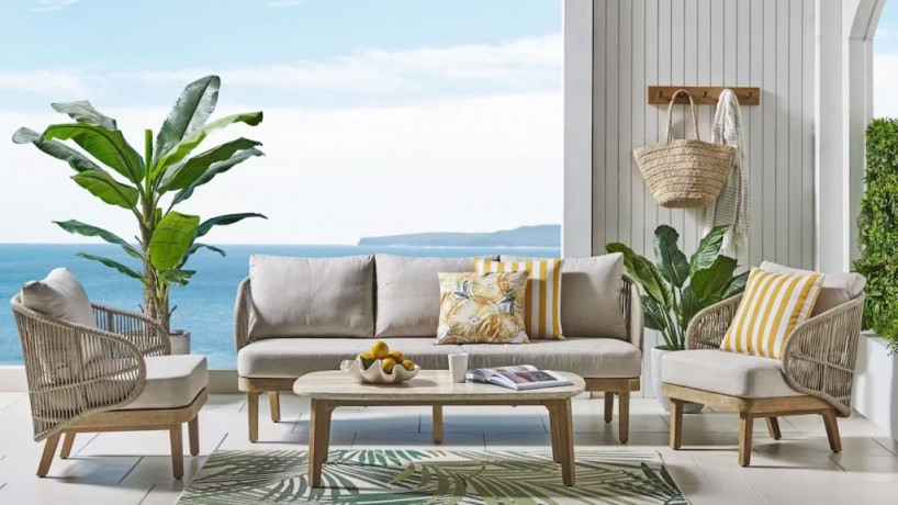 Диван плетеный трехместный