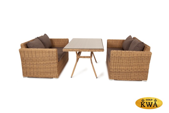 "Мокко" обеденная группа плетеная из ротанга, цвет соломенный