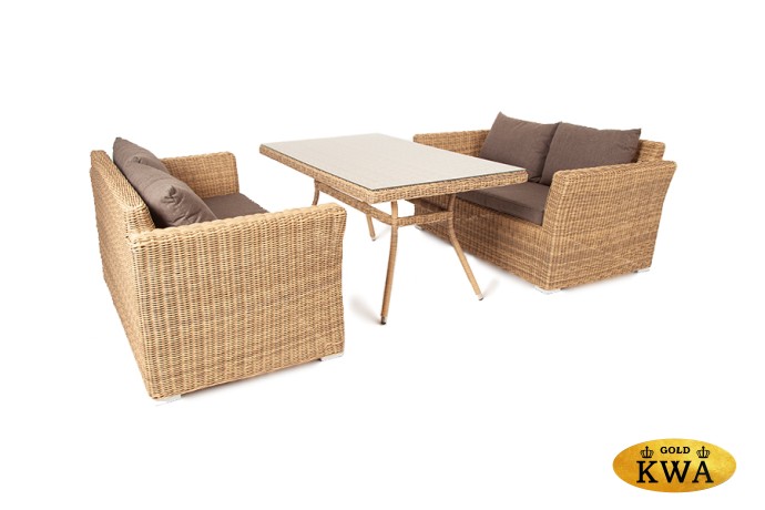 "Мокко" обеденная группа плетеная из ротанга, цвет соломенный