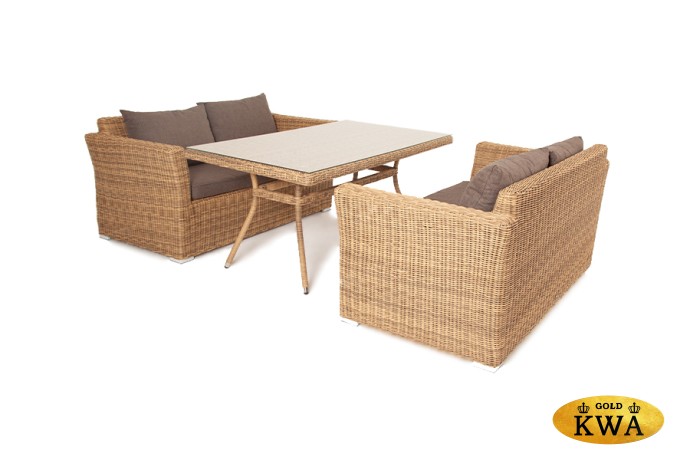 "Мокко" обеденная группа плетеная из ротанга, цвет соломенный