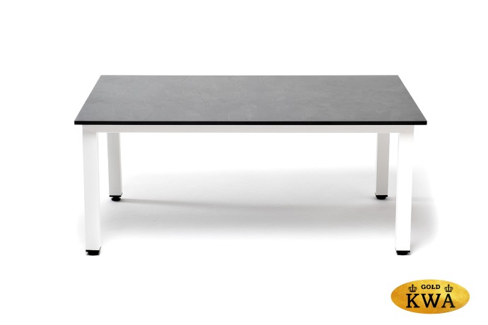 "Канны" журнальный столик из HPL 95х60, H40, каркас белый, цвет столешницы "серый гранит"