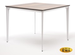 "Малага" обеденный стол из HPL 90х90см, цвет "дуб", каркас белый