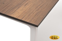 "Малага" обеденный стол из HPL 90х90см, цвет "дуб", каркас белый