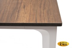 "Малага" обеденный стол из HPL 90х90см, цвет "дуб", каркас белый