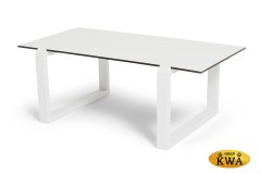 &quot;Варадеро&quot; журнальный стол из HPL 110х60 H43, каркас алюминий белый муар, цвет столешницы &quot;молочный&quot;