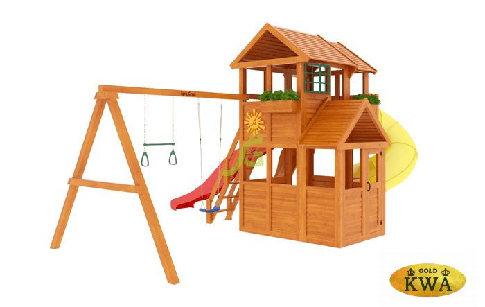 Детская площадка для дачи Клубный домик 3 с трубой Luxe