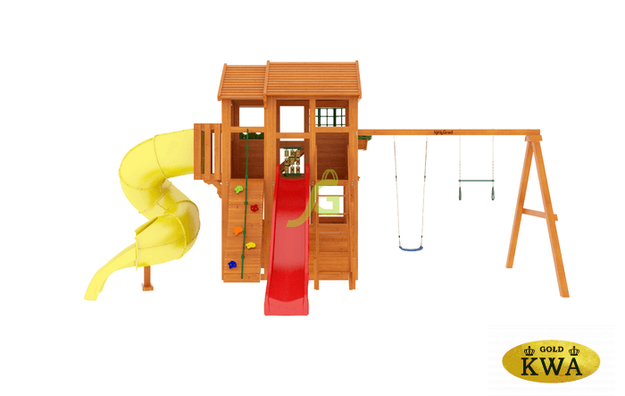 Детская площадка для дачи Клубный домик 3 с трубой Luxe